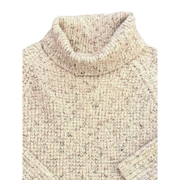 Free People Dylan Tweedy Pullover Sweater Oatmeal Small Cozy Trendy Fall Winter - Picture 4 of 13